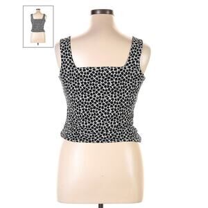 LEITH Cropped Tank Top Sleeveless black white Size Medium casual summer